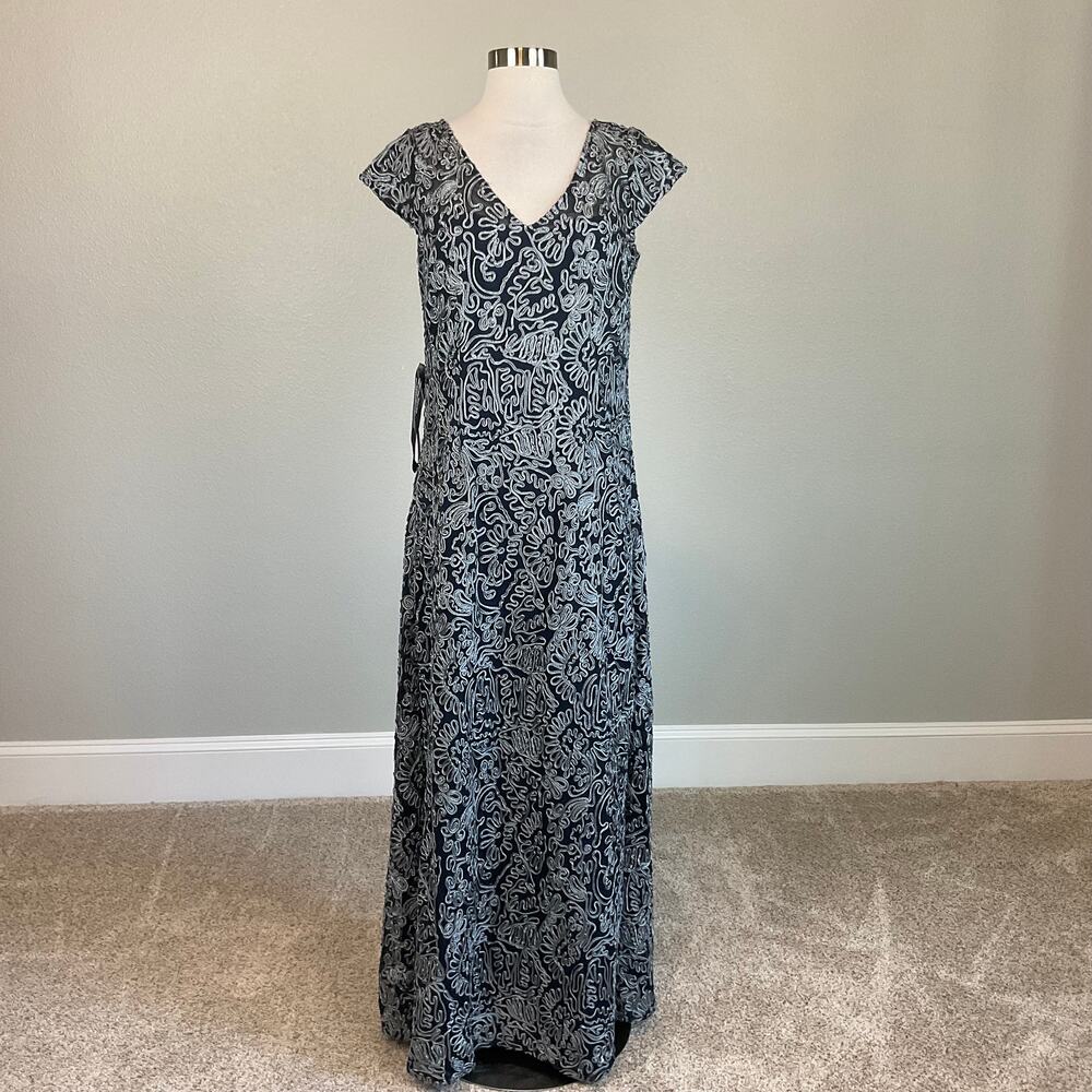 JS Collections Embroidered Lace A-Line Short Slee… - image 2